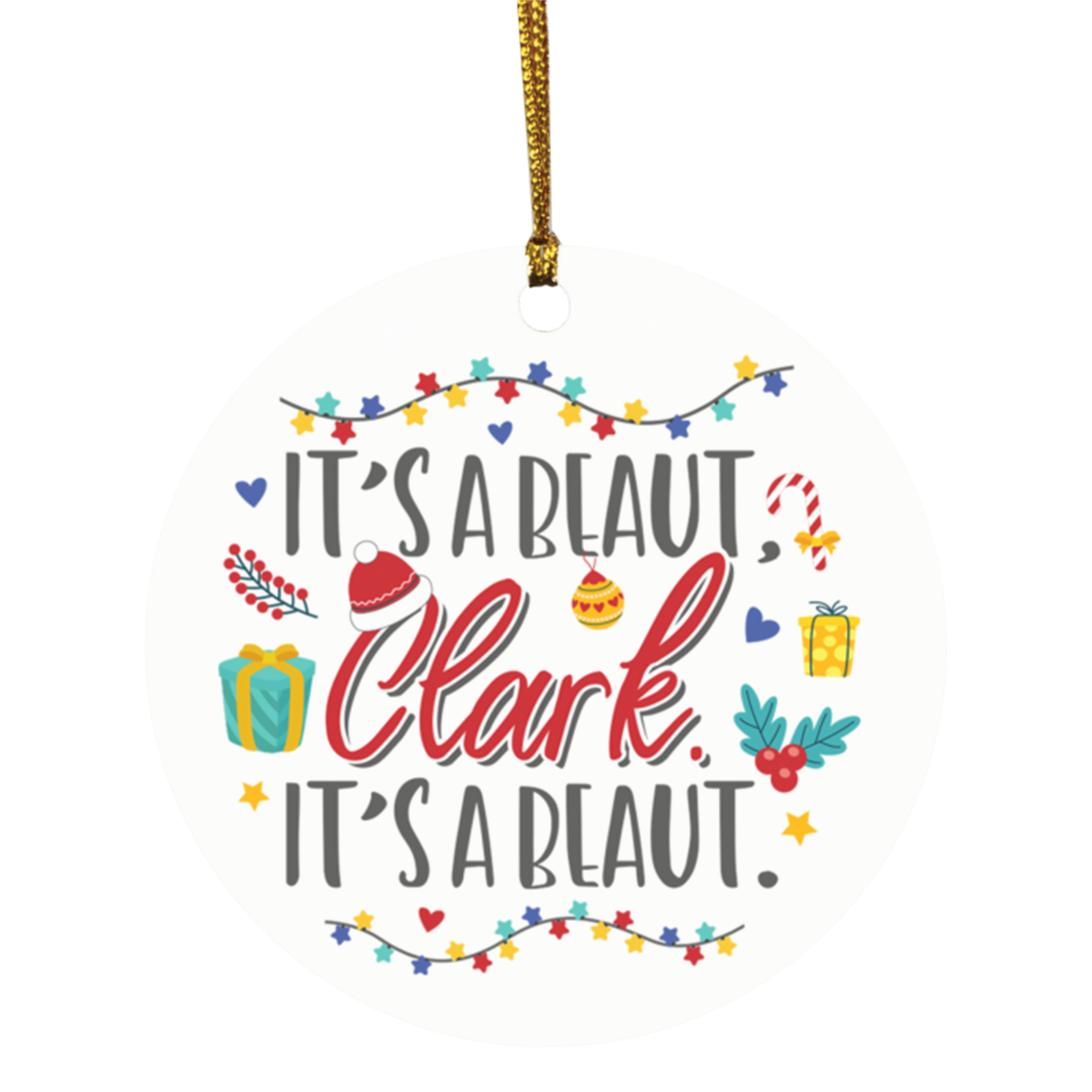 It's A Beaut Clark Circle Ornament Keepsake - Christmas Ornament Decoration, White, Circle Ornament