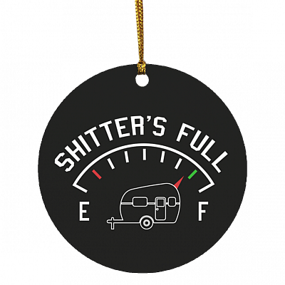 Eddie Merry Christmas Shitter Is Full Decorative Christmas Ornament - Holiday Flat Circle Ornament, White, Circle Ornament