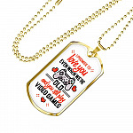 To Boyfriend Gift I Promise To Love You Even When We Are Old And You Still Play Game Dog Tag Pendant Necklace - Dog Tag (Gold Plated)