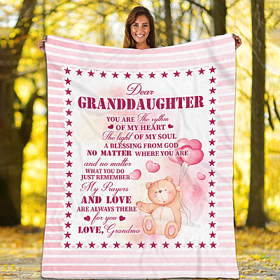 Alternative view of From Grandma To Granddaughter The Rhythm Of My Heart Fleece Blanket - Mink Sherpa Blanket - Woven Blanket