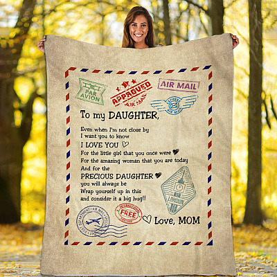 Alternative view of Gift To My Daughter From Mom Even When I Am Not Close By Fleece Blanket - Mink Sherpa Blanket - Woven Blanket