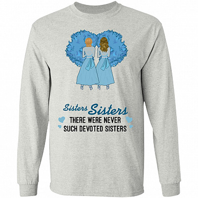 White Christmas Sisters Sisters There Were Never Such Devoted Sisters Hoodie - Sweatshirt, Ash, Long Sleeve