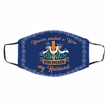 Heaven Needed A Hero God Picked My Husband Washable Reusable Custom Printed Cloth Face Mask Cover, White, Cloth Face Cover – Medium/Large