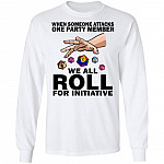 When Someone Attacks One Party Member Hoodie Sweatshirt - Peace Justice Equal Human Rights LGBT Rainbow Shirt, White, Long Sleeve