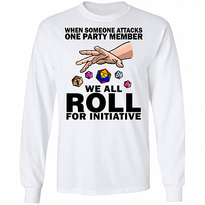 When Someone Attacks One Party Member Hoodie Sweatshirt - Peace Justice Equal Human Rights LGBT Rainbow Shirt, White, Long Sleeve