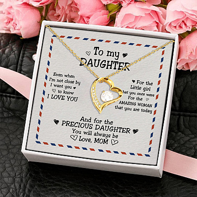 Gift To My Daughter From Mom Even When I Am Not Close By Forever Love Pendant Necklace