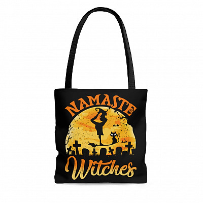 Namaste Witches AOP Tote Bag - Shoulder Bag - Reusable Grocery Shopping Bag
