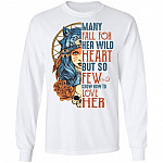 Many Fall For Her Wild Heart But So Few Know How To Love Her Aboriginal Women Hoodie - Sweatshirt - Long Sleeve, White, Long Sleeve