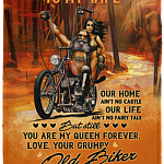 To My Wife Grumpy Old Biker Blanket, White, Cozy Plush Fleece Blanket - 30x40 To My Wife Grumpy Old Biker Blanket, White, Cozy Plush Fleece Blanket - 30x40