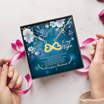 To My Wife if I Did Anything Right in My Life It Was I Gave My Heart To You Infinity Heart Pendant Necklace
