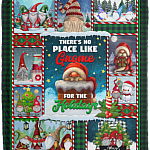 There's No Place Like Gnome Fleece Blanket - Premium Sherpa Blanket - Woven Blanket - Christmas Blanket Gift, White, Cozy Plush Fleece Blanket - 50x60