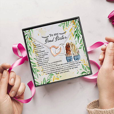 To My Soul Sister Interlocking Hearts Pendant Necklace