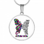 Autism Mom They Whispered To Her You Can't Withstand The Storm She Whispered Back I Am The Storm Circle Pendant Necklace - Circle Luxury Necklace (Silver)