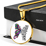 They Whispered To Her You Can't Withstand The Storm She Whispered Back I'm The Storm Circle Pendant Necklace - Circle Luxury Necklace (Gold Plated)