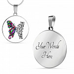 They Whispered To Her You Can't Withstand The Storm She Whispered Back I'm The Storm Circle Pendant Necklace - Circle Luxury Necklace (Silver)