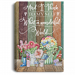 And I Think to Myself What A Wonderful World Wall Decor Wrapped Framed Canvas Prints - Unframed Poster, White, 0.75'' Framed Canvas