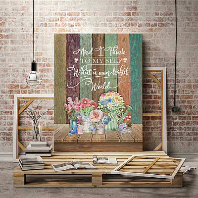 Alternative view of And I Think to Myself What A Wonderful World Wall Decor Wrapped Framed Canvas Prints - Unframed Poster