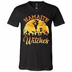 Namaste Witches T-Shirt - V-Neck Tee, Black, V-Neck T-Shirt