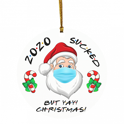 2020 sucked circle ornament, White, Circle Ornament