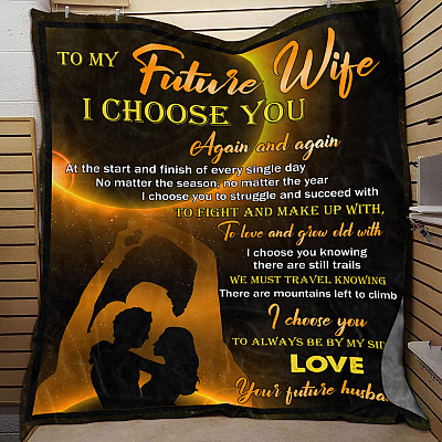 Alternative view of Husband to My Future Wife I Choose You Again and Again at The Start and Finish Fleece Blanket-Mink Blanket