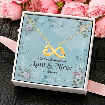 The Love Between An Aunt And Niece Is Forever Infinity Heart Pendant Necklace Gifts