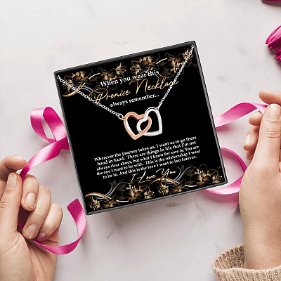 When You Wear This Promise Necklace Interlocking Hearts Pendant Necklace