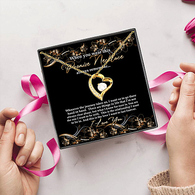 When You Wear This Promise Necklace Forever Love Heart Pendant Necklace