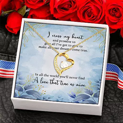 In All The World You'll Never Find A Love That True As Mine Forever Love Pendant Necklace