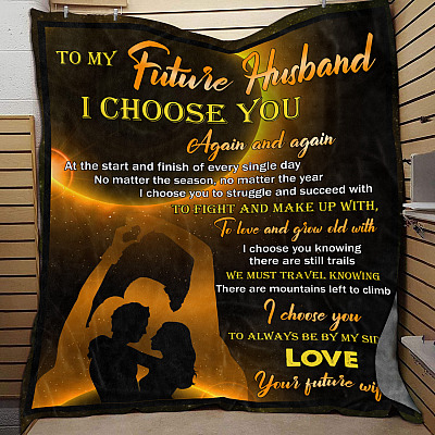 Alternative view of Wife to My Future Husband I Choose You Again and Again at The Start and Finish Fleece Blanket-Mink Blanket