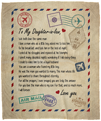 Gift To Daughter In Law From Mother In Law Love Same Man Fleece Blanket - Mink Sherpa Blanket - Woven Blanket, White, Cozy Plush Fleece Blanket - 50x60