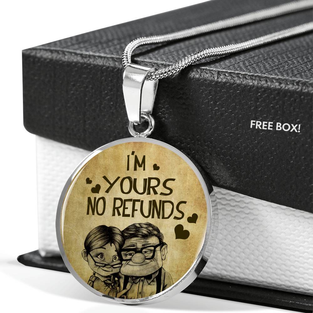 Valentine's Day Gifts For Her I Am Yours No Refunds Couple Circle Pendant Necklace - Circle Luxury Necklace (Silver)