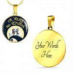 Valentine's Day Gifts For Her I Am Yours No Refund Cartoon Circle Pendant Necklace - Circle Luxury Necklace (Gold Plated)