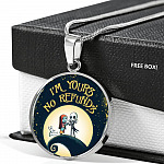 Valentine's Day Gifts For Her I Am Yours No Refund Cartoon Circle Pendant Necklace - Circle Luxury Necklace (Silver)