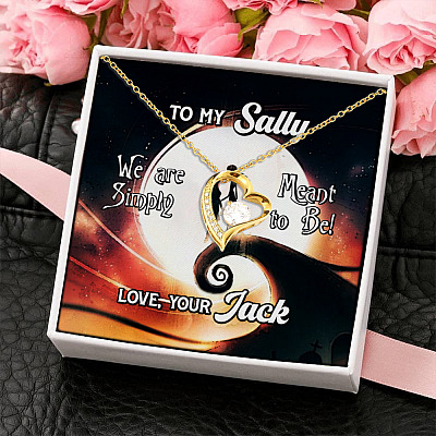 To My Sally We Are Simply Meant to Be Love Your Jack Forever Love Pendant Necklace