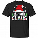 Personalized Mama Papa Nana Claus Santa Matching Family Christmas Shirts - Christmas Family Gift T-Shirt, Black, Unisex T-Shirt