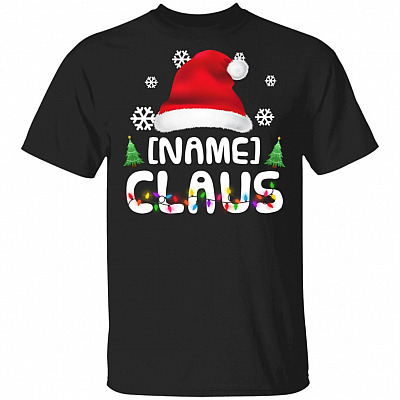 Personalized Mama Papa Nana Claus Santa Matching Family Christmas Shirts - Christmas Family Gift T-Shirt, Black, Unisex T-Shirt