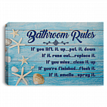 Bathroom Rules If You Lift It Up Put It Down Wrapped Framed Canvas Prints - Funny Bathroom Unframed Poster, White, 0.75'' Framed Canvas