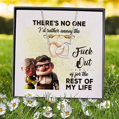 Alternative view of There's No One I'd Rather Annoy The Fuck Out Of For Rest Out Of My Life Interlocking Hearts Pendant Necklace