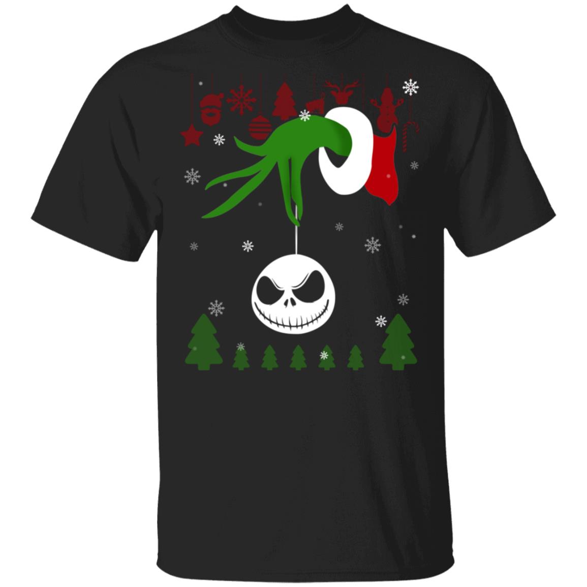 Green Character Shirt - Jack Skellington Shirt - Funny Christmas Shirt - Christmas Movies Shirt, Black, Unisex T-Shirt