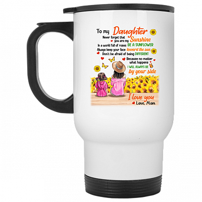 14 oz. White Travel Mug