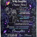Personalized To My Daughter Everyday That You Are Not With Me Fleece Blanket - Premium Sherpa Blanket, White, Cozy Plush Fleece Blanket - 50x60