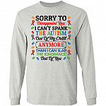 Sorry To Disappoint You I Can't Spank The Autism Out Of My Child Hoodie - Proud Autism Mom Sweatshirt, Ash, Long Sleeve