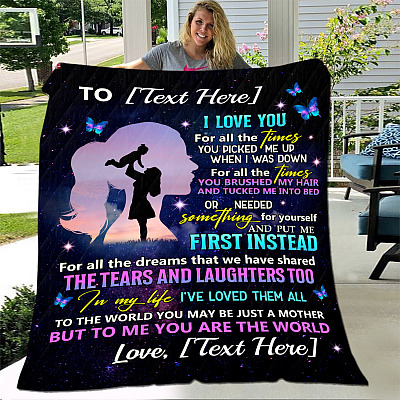 Alternative view of From Daughter To My Mom I Love You All The Times Personalized Blanket - Daughter To Mom Customized Blanket