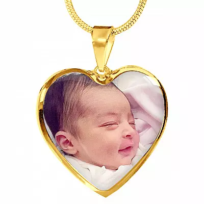 Custom Image Family and Your Love Heart Pendant Necklace - Personalized Necklace with Custom Name & Photo