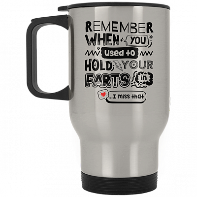 14 oz. Silver Travel Mug