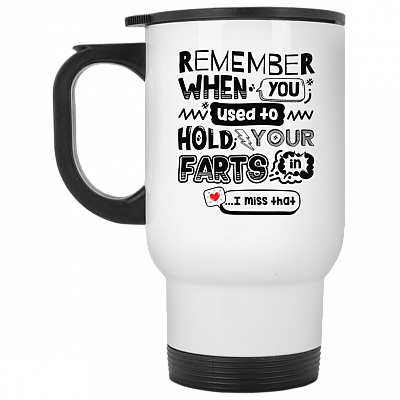 14 oz. White Travel Mug