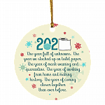 2020 The Year Of Unknowns Toilet Paper Mask Decorative Christmas Ornament - Holiday Flat Circle Ornament, White, Circle Ornament