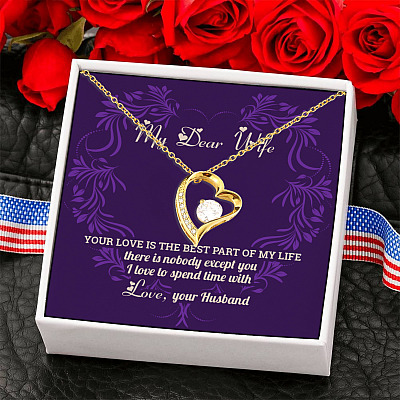 Alternative view of My Dear Wife Your Love Is The Best Part Of My Life Forever Love Pendant Necklace