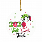 Grnch Stink Stank Stunk Christmas Ornament Keepsake - Holiday Flat Circle Ornament - Holiday Decoration Gift, White, Circle Ornament Grnch Stink Stank Stunk Christmas Ornament Keepsake - Holiday Flat Circle Ornament - Holiday Decoration Gift, White, Circle Ornament