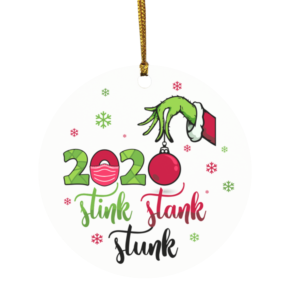 Grnch Stink Stank Stunk Christmas Ornament Keepsake - Holiday Flat Circle Ornament - Holiday Decoration Gift, White, Circle Ornament Grnch Stink Stank Stunk Christmas Ornament Keepsake - Holiday Flat Circle Ornament - Holiday Decoration Gift, White, Circle Ornament